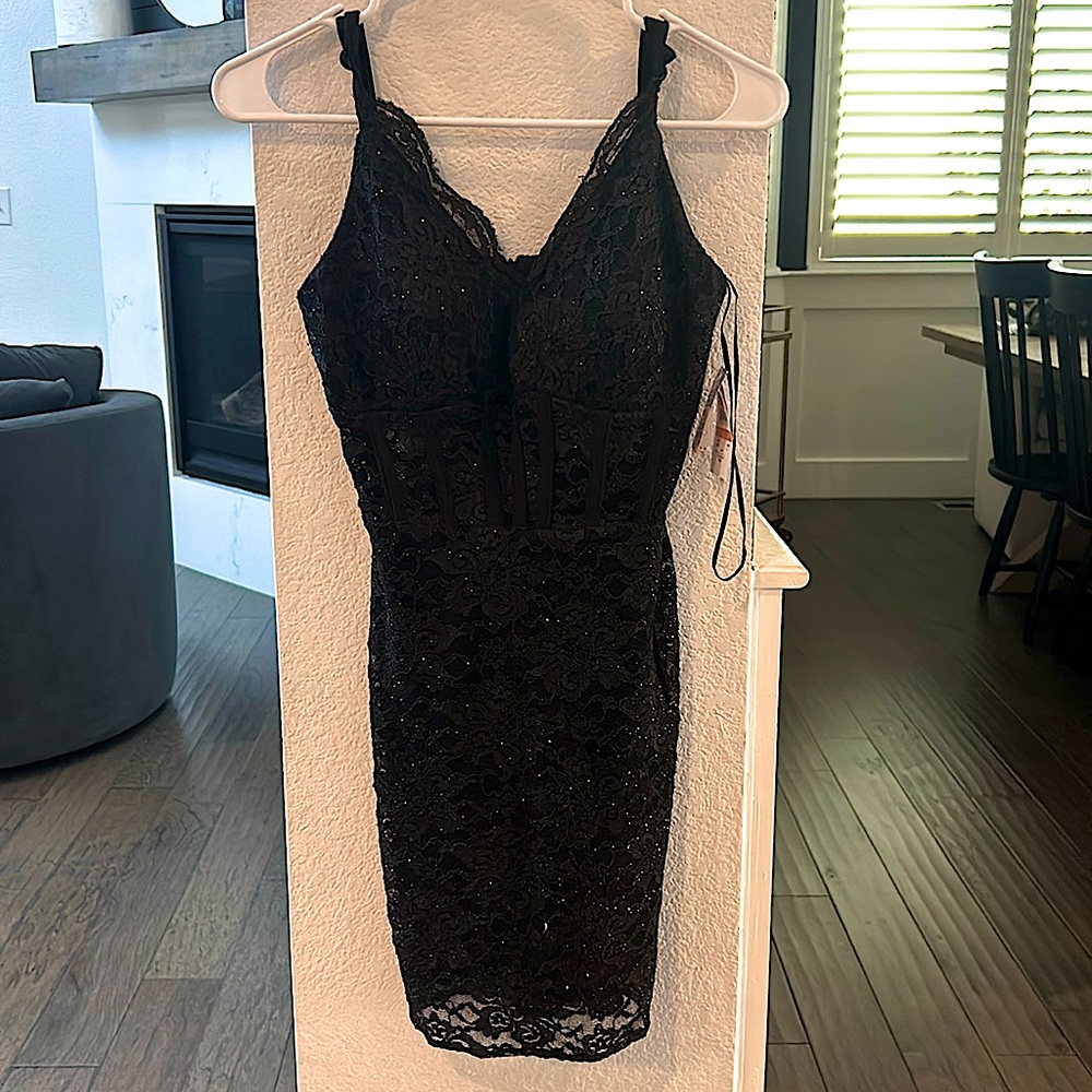 Black sparkly corset dress size 3